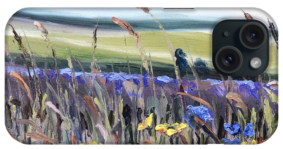 Spring iPhone Case featuring the painting Cotswold Wildflowers by Donna Tuten