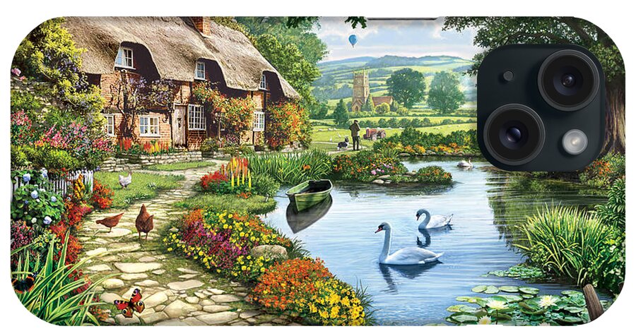 Steve Crisp iPhone Case featuring the photograph Cottage by the Lake by MGL Meiklejohn Graphics Licensing