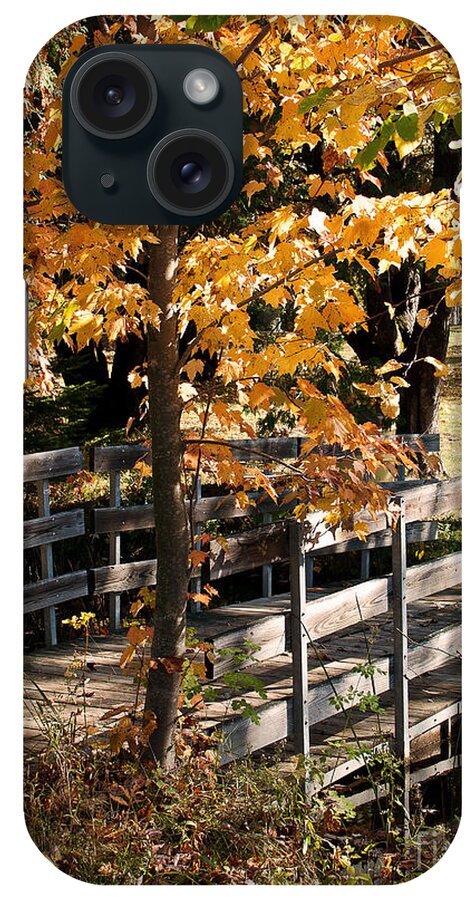 Fall Colors iPhone Case featuring the photograph Country Bridge by Gwen Gibson