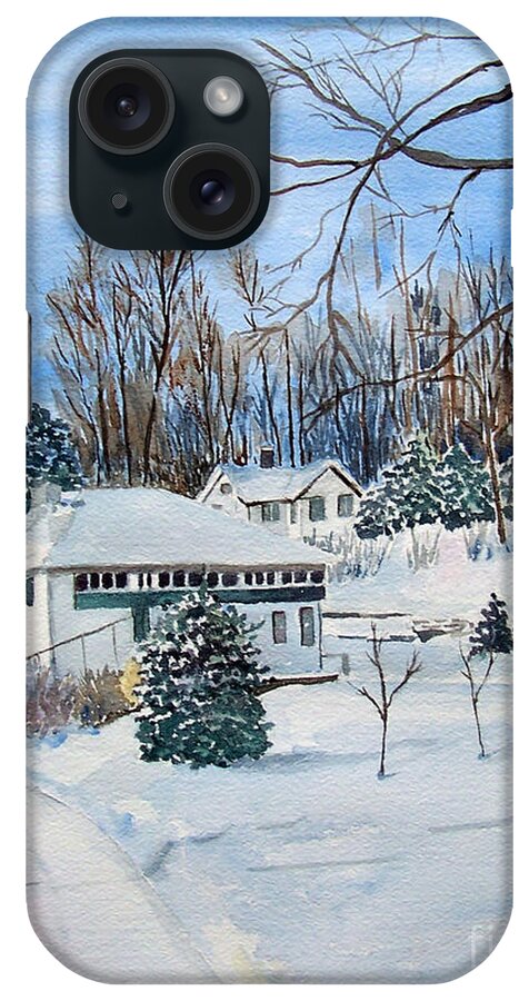 Snow iPhone Case featuring the painting Country Club in Winter by Christine Lathrop