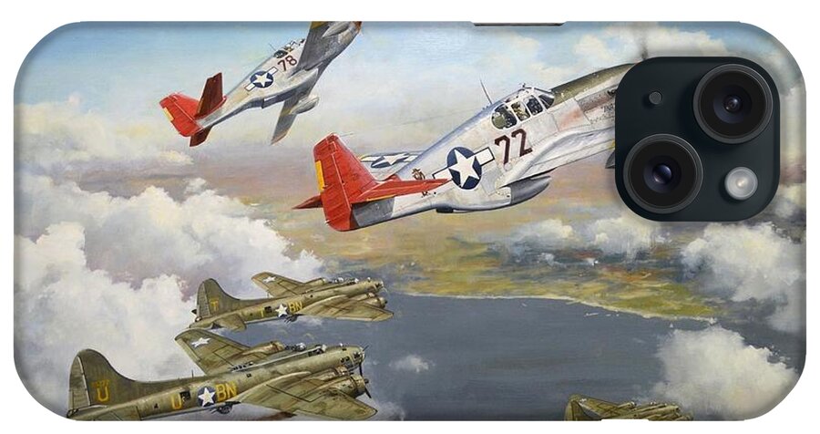 Aviation Art iPhone Case featuring the painting Courage has no Colour by Colin Parker