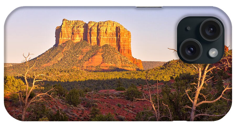 Courthouse Butte iPhone Case featuring the photograph Courthouse Butte at sunset Sedona Arizona by Ken Brown