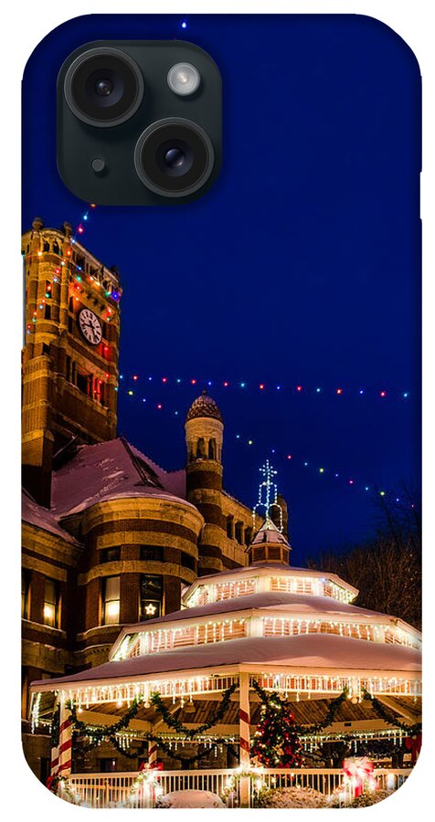 Bench iPhone Case featuring the photograph Courthouse Christmas by Michael Arend