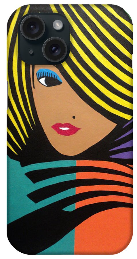 A Beautiful African-american Model Is Shown In Modern Fashion. iPhone Case featuring the painting Cover Girl II by Angelo Thomas