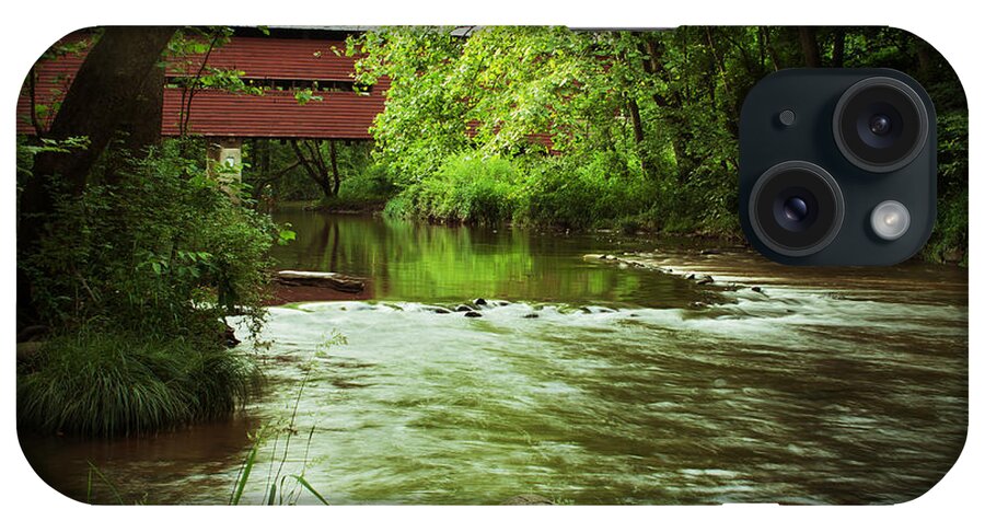 French Creek iPhone Case featuring the photograph Covered Bridge over French Creek by Michael Porchik