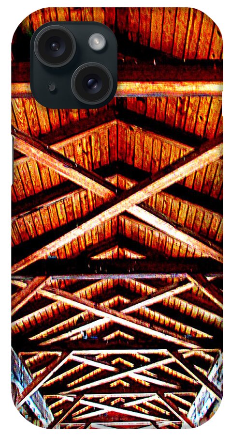 Old Salem iPhone Case featuring the photograph Covered Bridge Structure by Randall Weidner