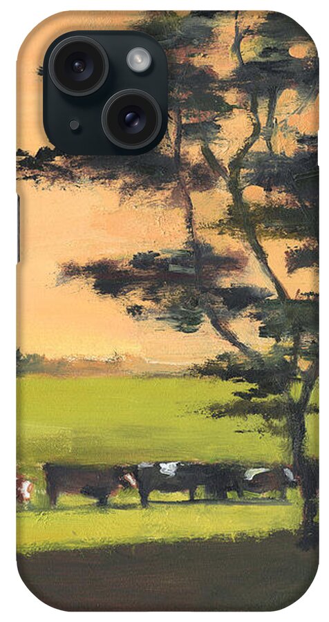 Cows iPhone Case featuring the painting Cows 6 by J Reifsnyder