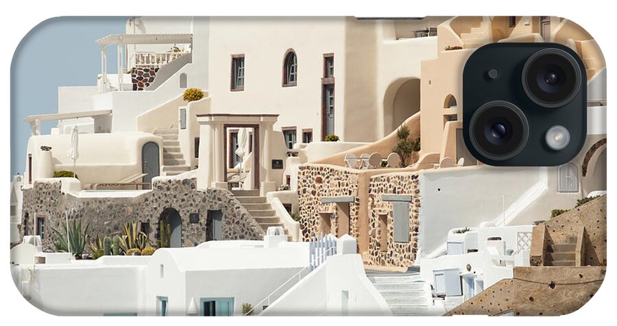 Santorini iPhone Case featuring the photograph Cozy Hotels by Aiolos Greek Collections