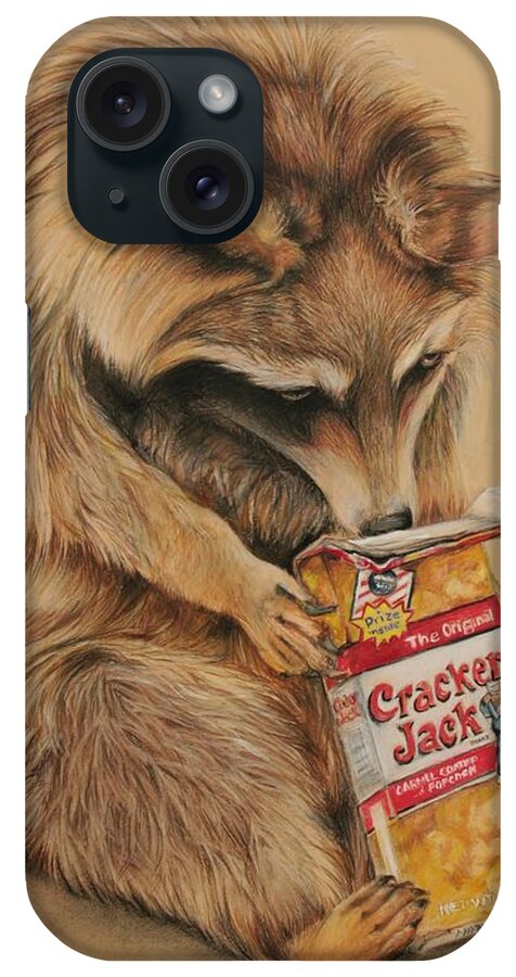 Crack Jack iPhone Case featuring the drawing Cracker Jack Bandit by Jean Cormier