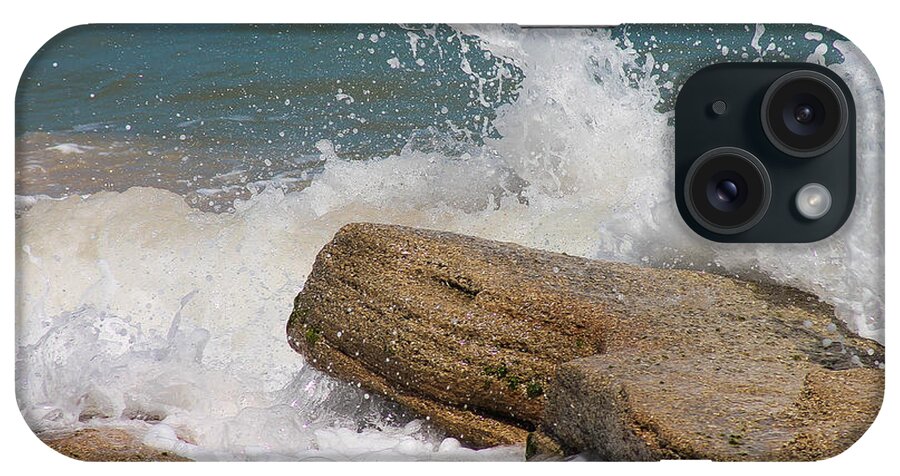 Water iPhone Case featuring the photograph Crashing on Coquina by Jessica Brown