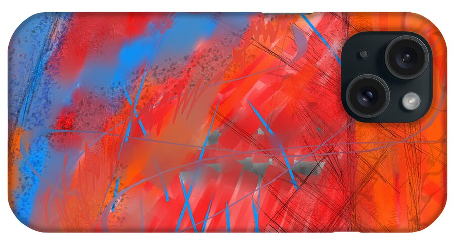 Abstract iPhone Case featuring the digital art Crazy Vibrance by Kristen Fox