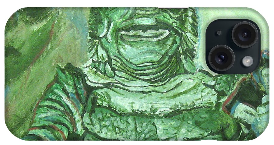 Creature From The Black Lagoon iPhone Case featuring the painting Creature From The Black Lagoon by Michael Morgan