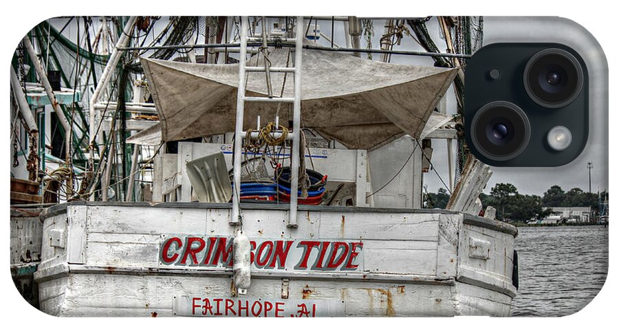 Shrimp Boat iPhone Case featuring the photograph Crimson Tide on the Bon Secour by Lynn Jordan