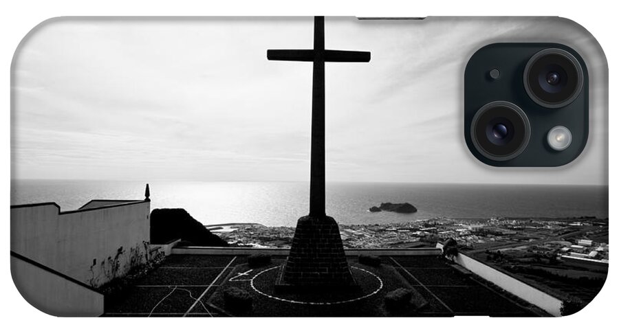 America iPhone Case featuring the photograph Cross Atop Old Chapel In Village by Joseph Amaral