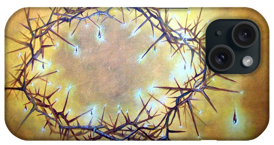 Crown Of Thorns iPhone Case featuring the painting Crown Jewels by Deborah Smith