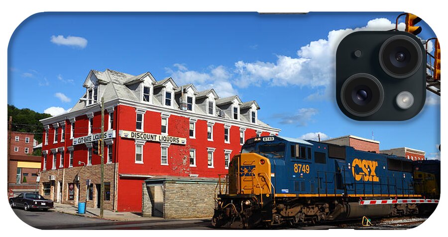 Rail Transport iPhone Case featuring the photograph CSX Diesel Train at Cumberland by James Brunker