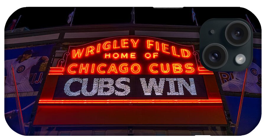 Marquee iPhone Case featuring the photograph Cubs Win by Steve Gadomski