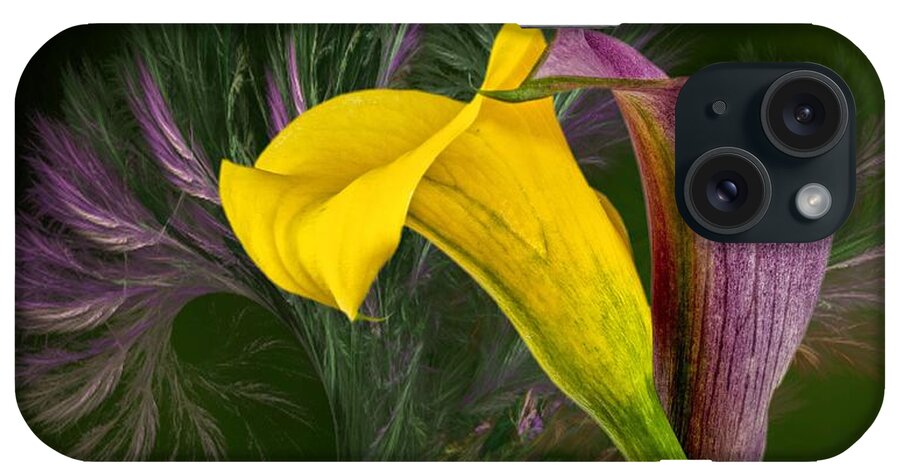 Calla Lilies iPhone Case featuring the photograph Cuddling by Shirley Mangini