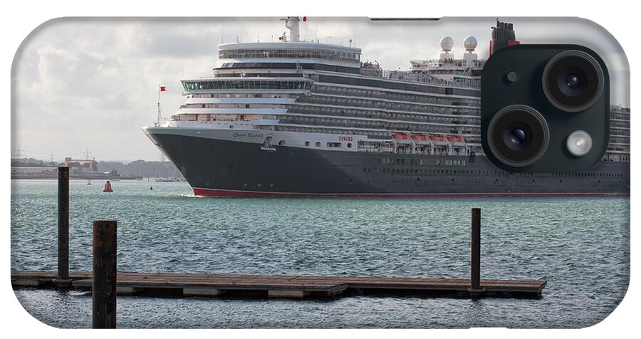 Passenger iPhone Case featuring the photograph Cunards Queen Elizabeth by Shirley Mitchell