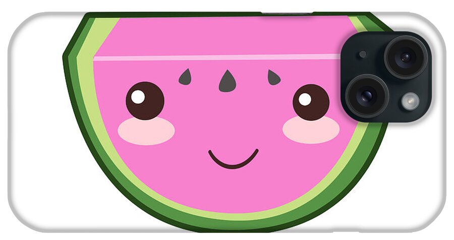 Watermelon iPhone Case featuring the digital art Cute Watermelon Illustration by Pati Photography