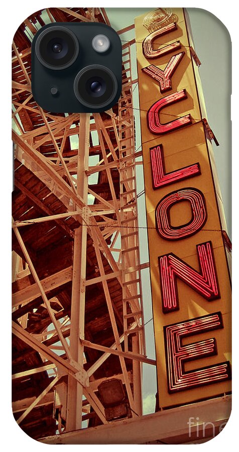 Cyclone iPhone Case featuring the digital art Cyclone Roller Coaster - Coney Island by Jim Zahniser