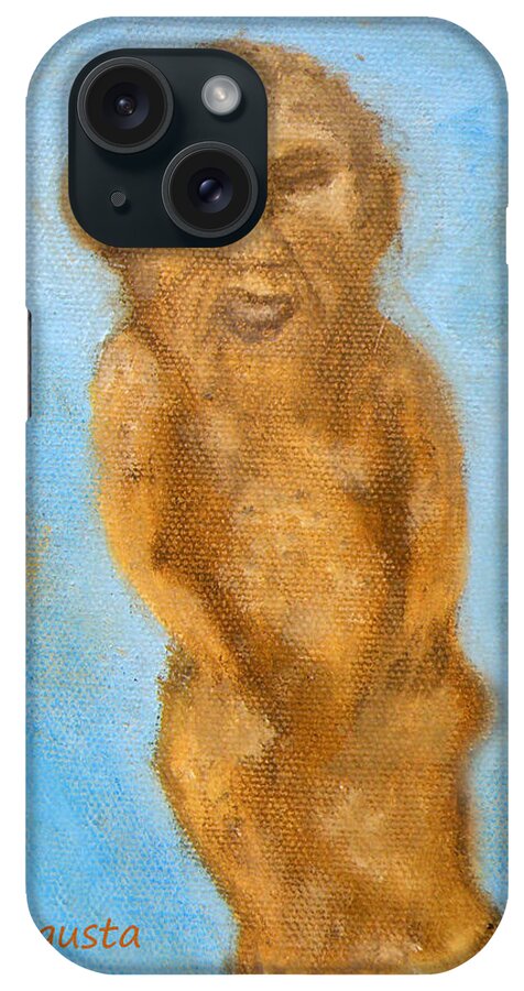 Augusta Stylianou iPhone Case featuring the painting Cyprus Lion-like God by Augusta Stylianou