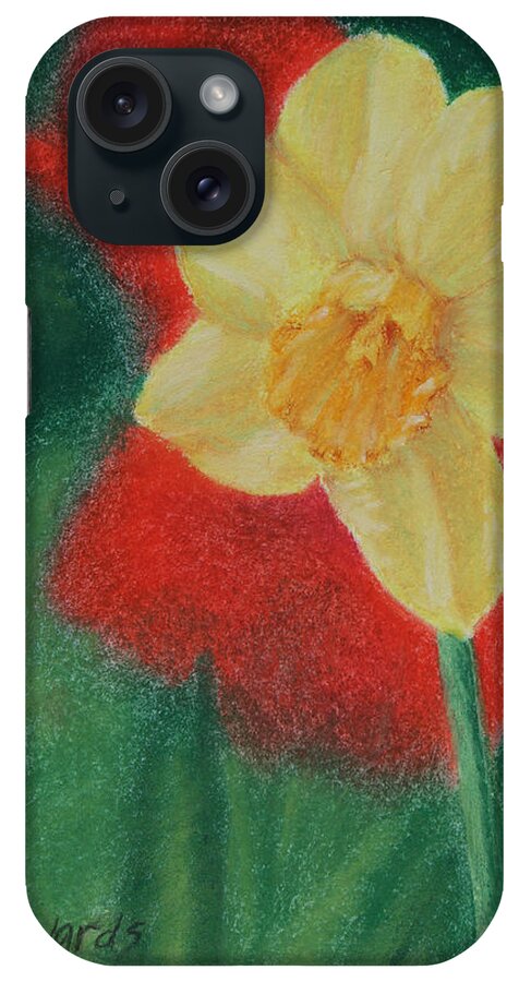 Daffodil iPhone Case featuring the pastel Daffodil and Poppies by Marna Edwards Flavell