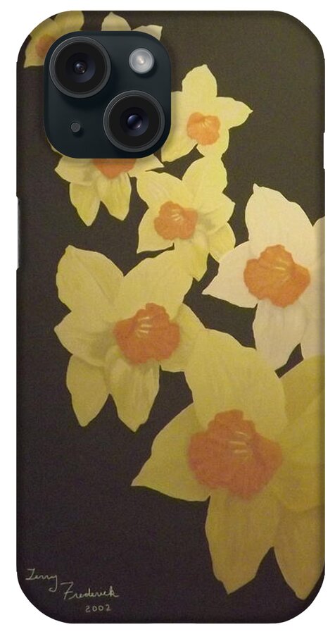 Flowers iPhone Case featuring the digital art Daffodils by Terry Frederick