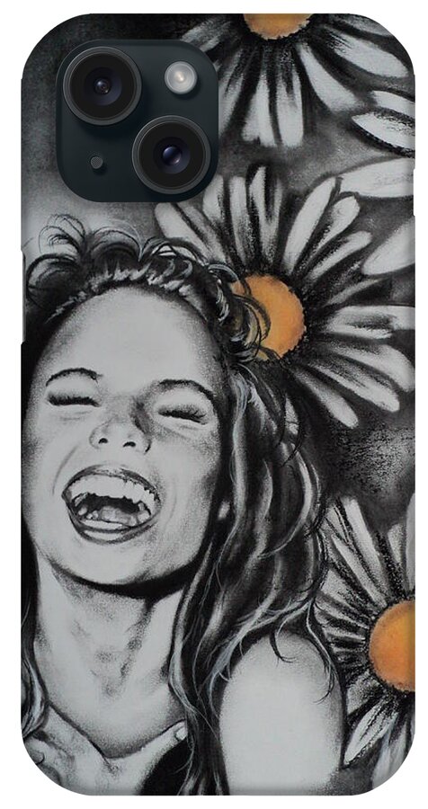 Daisy iPhone Case featuring the drawing Daisy by Carla Carson