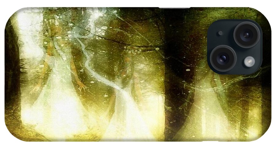 Forest iPhone Case featuring the digital art Dance of the fairies by Gun Legler