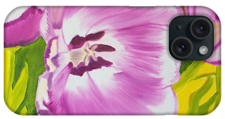 Tulips iPhone Case featuring the painting Dance With Me by Meryl Goudey
