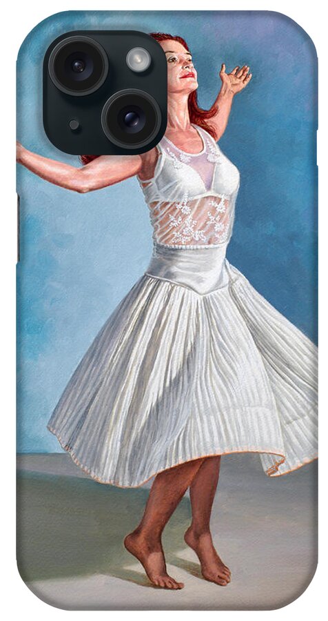 Figure iPhone Case featuring the painting Dancer in White by Paul Krapf