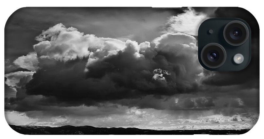 Clouds iPhone Case featuring the photograph Dark Clouds Over Snowy Landscape by Theresa Tahara