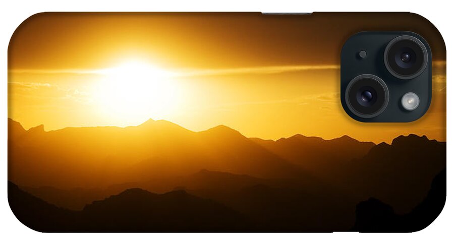 Sunset iPhone Case featuring the photograph Dark Sunset Over the Matzatzals by Brad Brizek