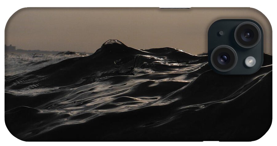 Sunrise Seascape Photograph iPhone Case featuring the photograph Dark Waves in Emerald Isle by Paddy Shaffer