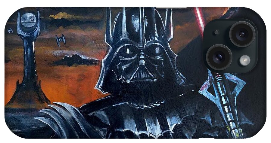 Darth Vadar iPhone Case featuring the painting Darth Sauron by Tom Carlton