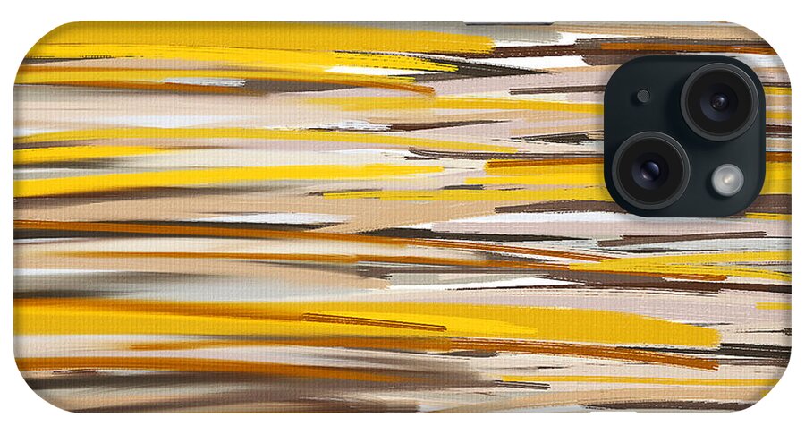 Yellow iPhone Case featuring the painting Dashes Of Sun by Lourry Legarde
