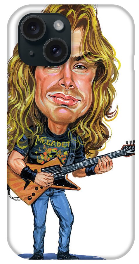 Dave Mustaine iPhone Case featuring the painting Dave Mustaine by Art 