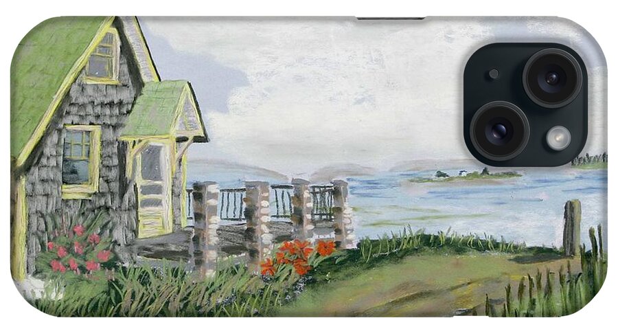 Cliff Island iPhone Case featuring the pastel DayLillies by Francois Lamothe