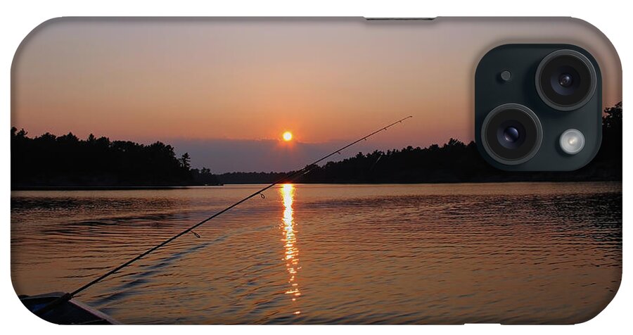 French River iPhone Case featuring the photograph Sunset Fishing by Debbie Oppermann