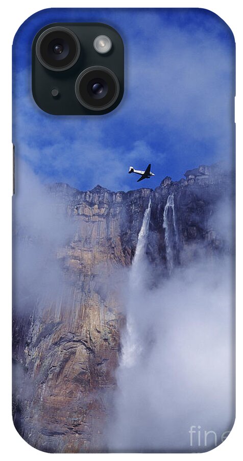 Angel Falls iPhone Case featuring the photograph DC3 overflying Angel Falls Venezuela by Dave Welling