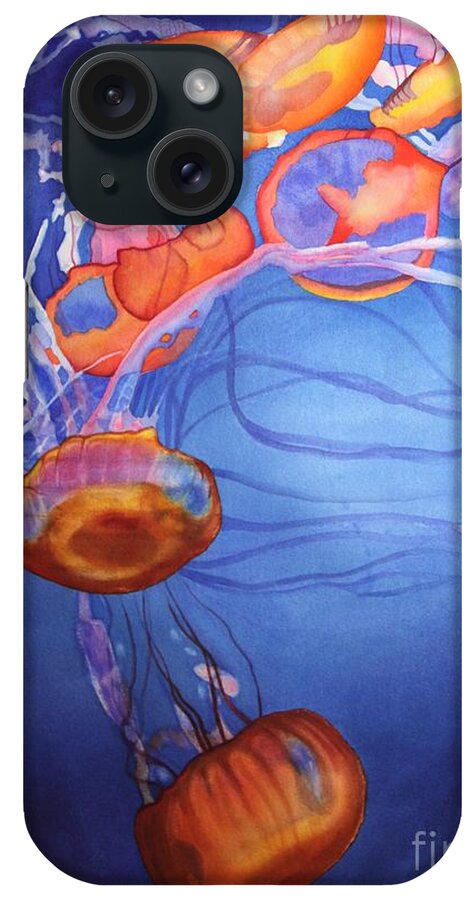 Jellyfish iPhone Case featuring the painting Deadly Beauty by Amanda Schuster