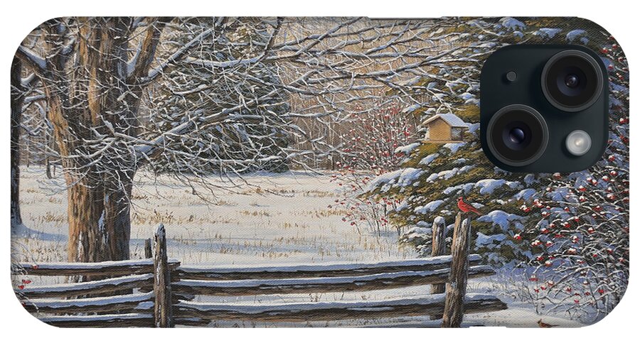 Jake Vandenbrink iPhone Case featuring the painting December Snow by Jake Vandenbrink