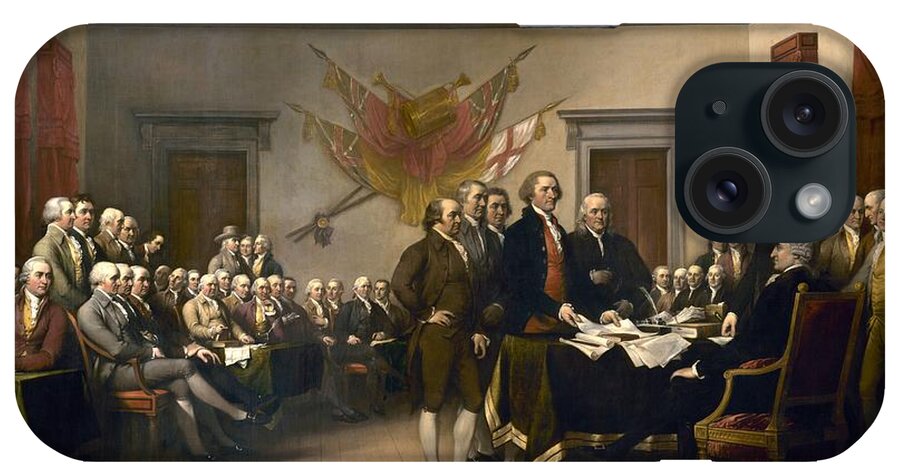 John Trumbull iPhone Case featuring the digital art Declaration of Independence by John Trumbull