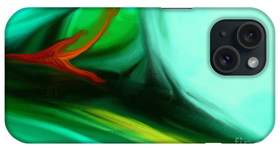 Abstract iPhone Case featuring the painting Deep Sea by Anita Lewis