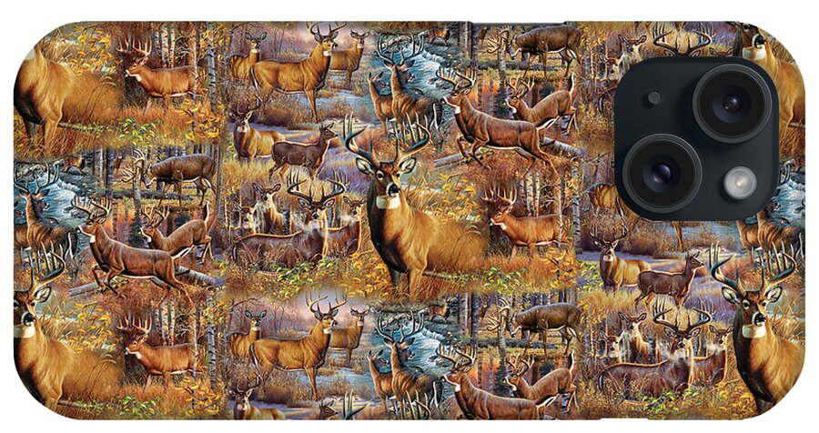 Cynthie Fisher iPhone Case featuring the painting Deer Collage pillow design by JQ Licensing
