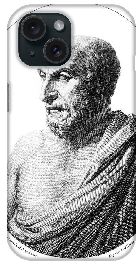 Vertical iPhone Case featuring the painting Democritus Greek Philosopher 400 Bc by Vintage Images