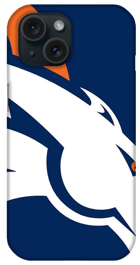 Denver iPhone Case featuring the painting Denver Broncos Football by Tony Rubino