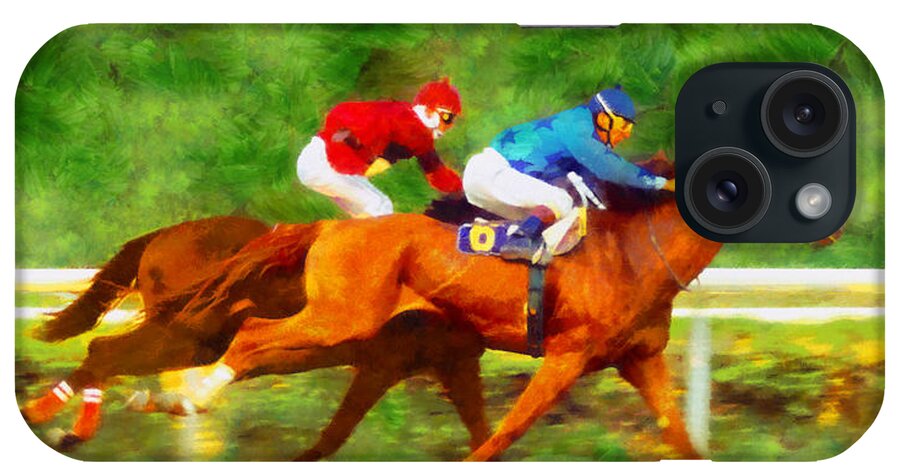 Rossidis iPhone Case featuring the painting Derby by George Rossidis