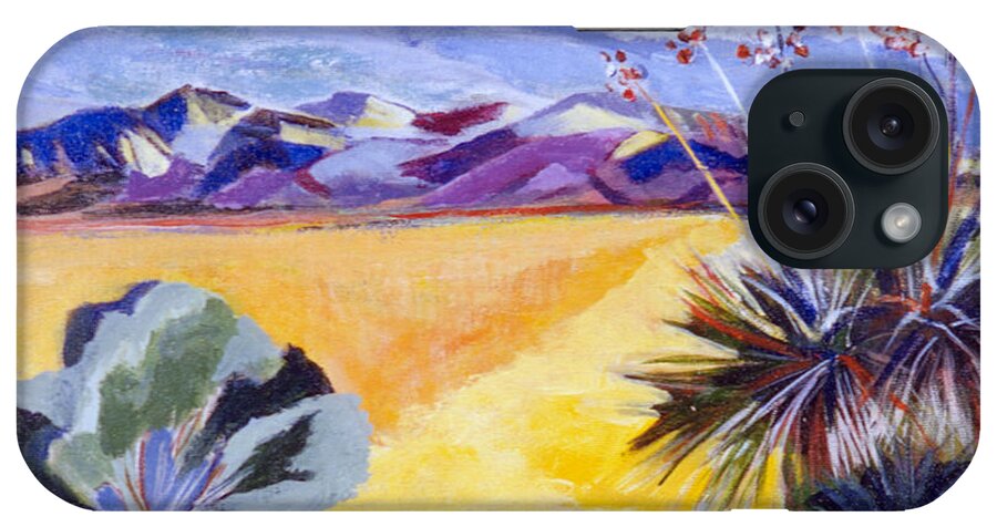 Desert iPhone Case featuring the painting Desert and Mountains by Betty Pieper